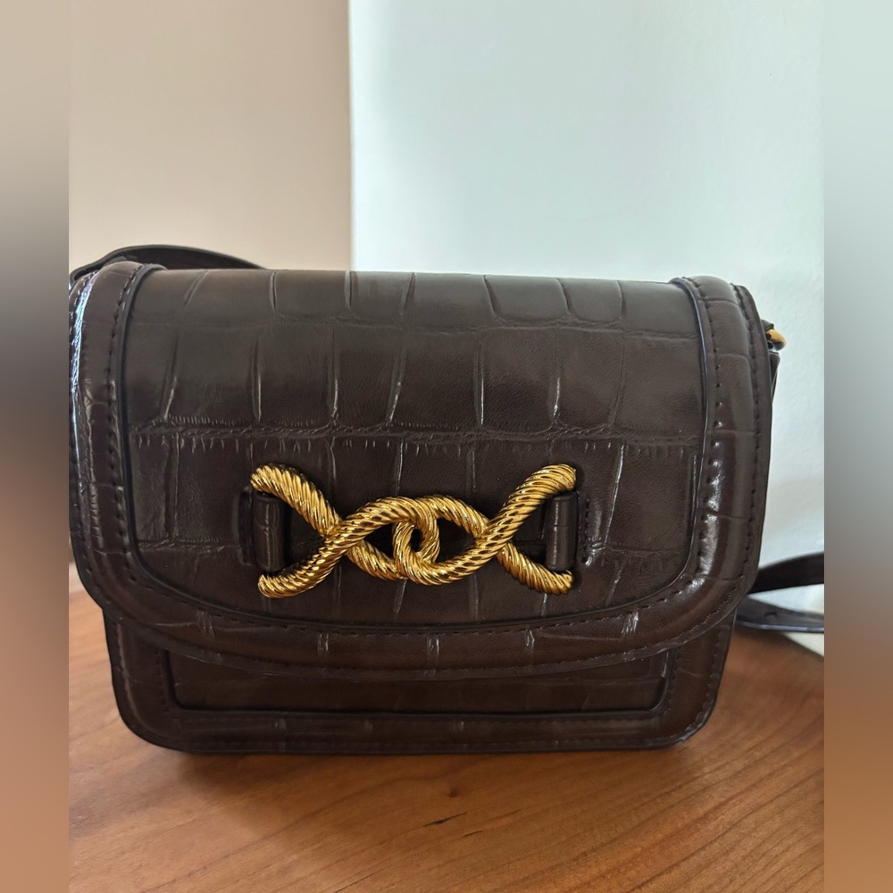 Zara Elegant Brown Leather Crossbody Bag - Picture 12 of 12